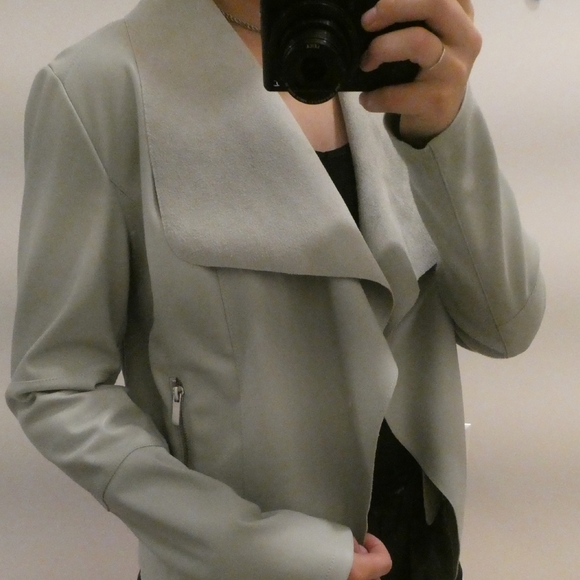 bagatelle Jackets & Blazers - Faux Gray Leather Jacket